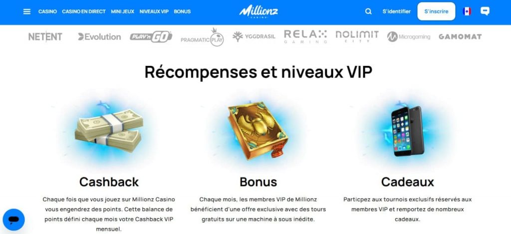 Joueur utilisant la version mobile de Millionz Casino