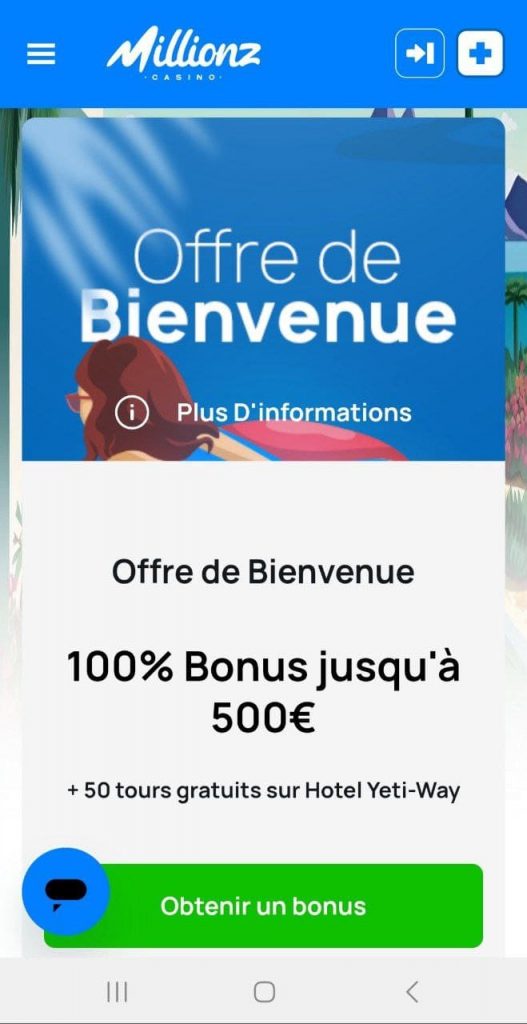 Jeu en direct Evolution Gaming sur Millionz depuis un smartphone